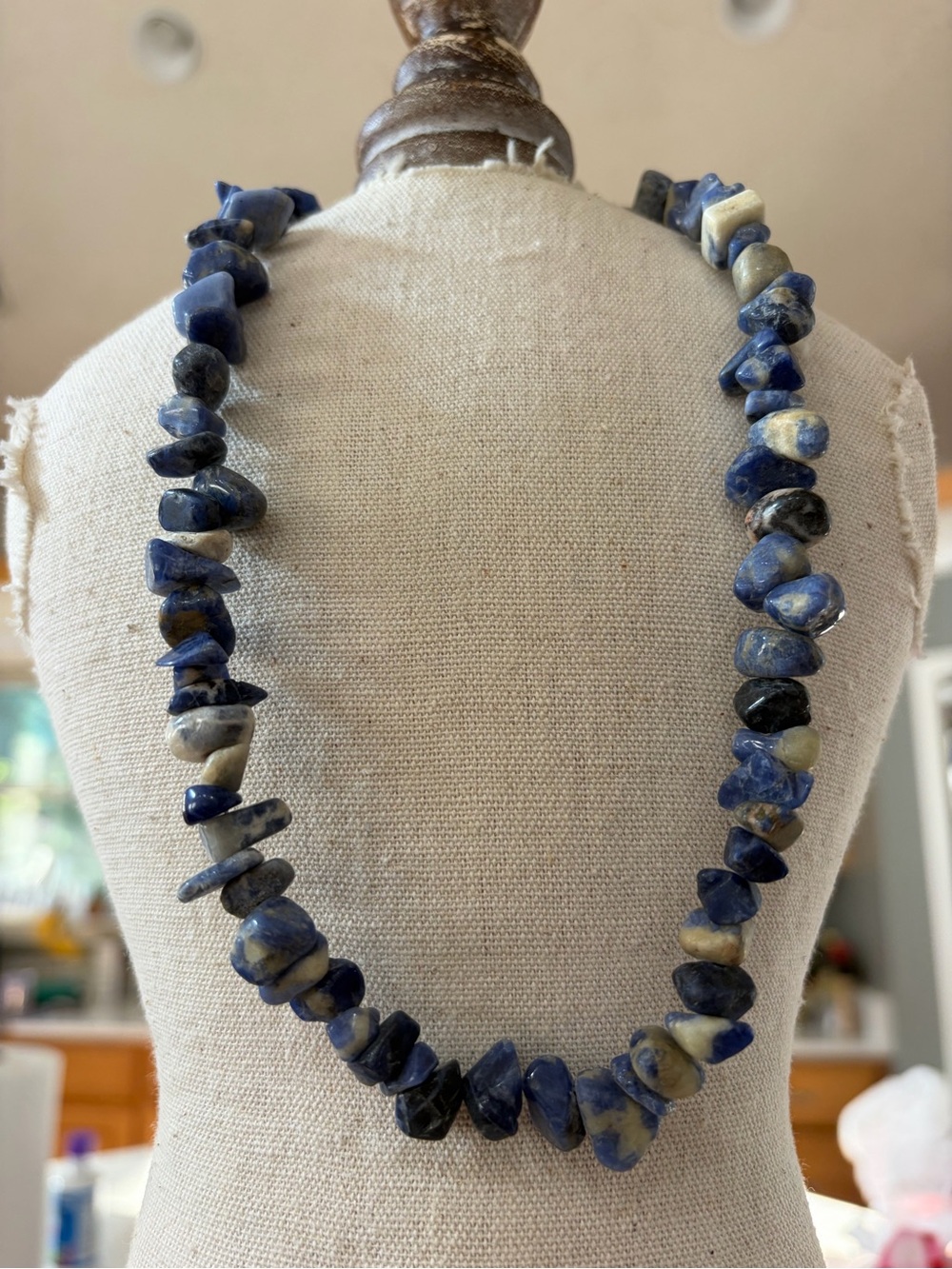 Blue Natural Stone Chip Necklace